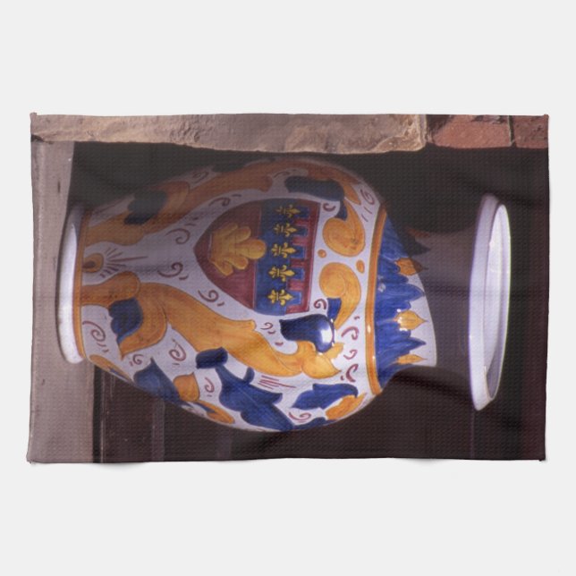 Ornate vase Gubbio Umbria Italy Poster Photo Block Kitchen Towel (Horizontal)