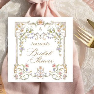 Ornate Victorian Bohemian Flowers Bridal Shower Napkins