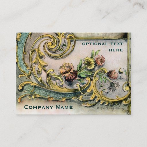 Customizable Ornate Victorian Flower & Scroll Business Card