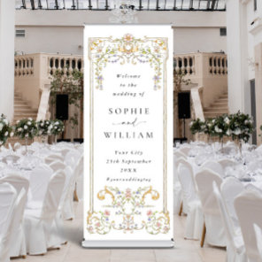Ornate Victorian Frame Bohemian Wedding Welcome Retractable Banner
