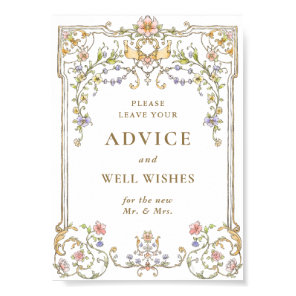 Ornate Victorian Grace Floral Advice & Wishes Sign