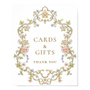 Ornate Victorian Grace Floral Cards and Gifts Sign
