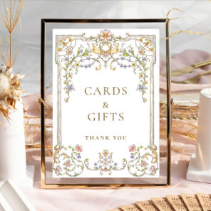 Ornate Victorian Grace Floral Cards and Gifts Sign
