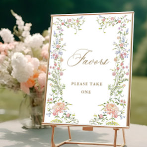 Ornate Victorian Grace Floral Favors Wedding Sign