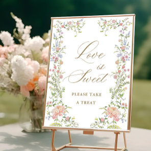 Ornate Victorian Grace Floral Love is Sweet Sign