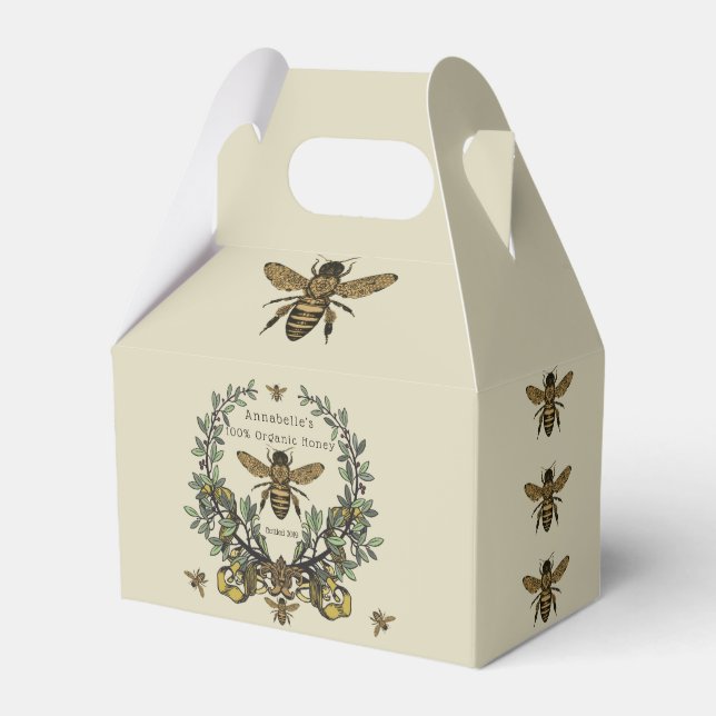 Ornate Victorian Honey Personalize Favor Box (Front Side)
