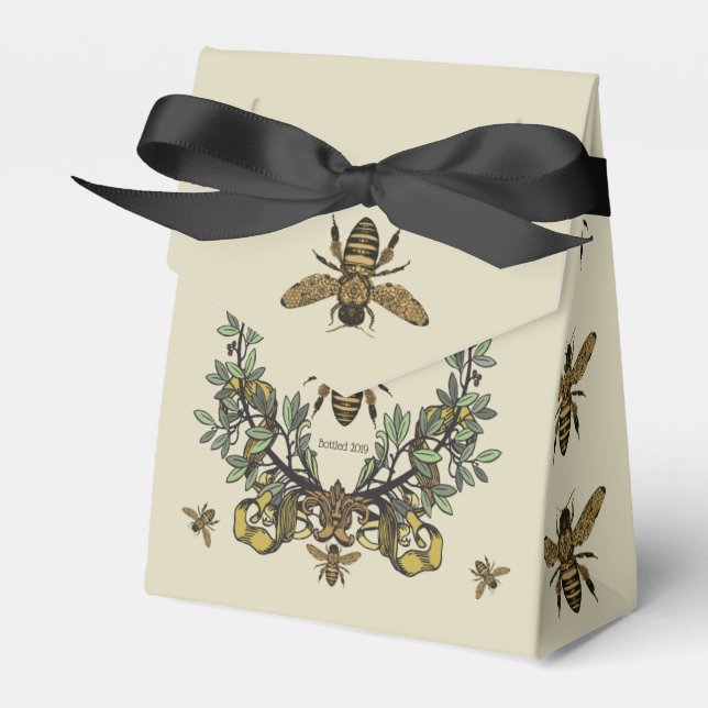 Ornate Victorian Honey Personalize Favor Boxes (Front Side)