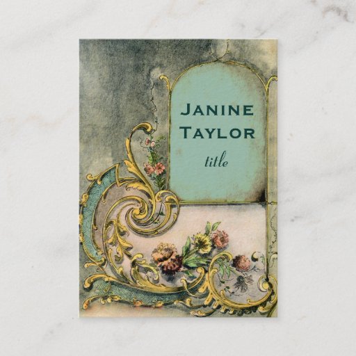 Customizable Ornate Victorian Scroll Window Business Card