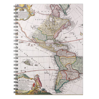 Ornate Vintage Americas Map Notebook