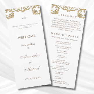 Ornate Vintage Baroque Christian Wedding Program