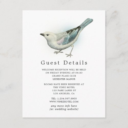 Ornate Vintage Birdcage Lace Wedding Guest Details Enclosure Card