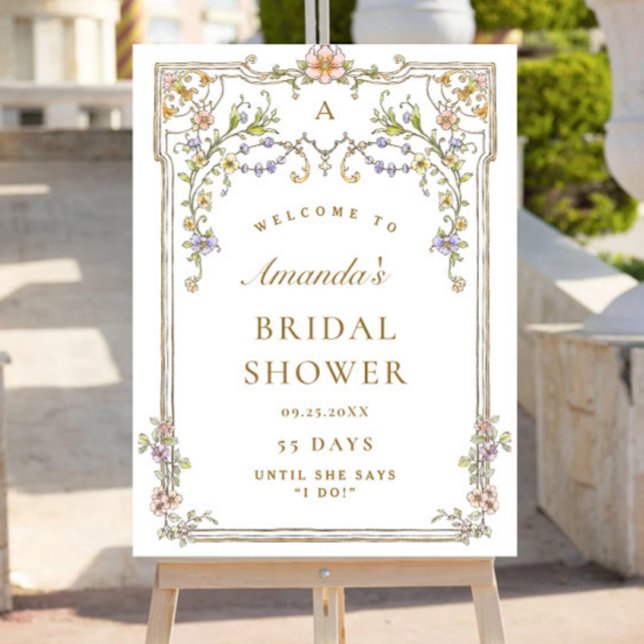 Ornate Vintage Bohemian Bridal Shower Welcome Poster (Creator Uploaded)
