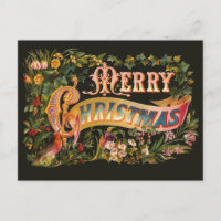 Ornate Vintage Christmas Greeting Postcard