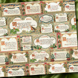 Ornate Vintage Christmas Greetings Collage Tissue Paper<br><div class="desc">Ornately-embellished festive and colorful seamless holiday design featuring collection of restored Victorian Christmas cards,  each one with a lovely greeting or verse in Old English script,  embellished by ornate gold borders,  birds,  holly and ornamental flourishes. Suitable for decoupage or craft projects.</div>
