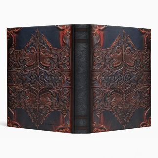 Ornate Vintage Dark Leather Gothic 3 Ring Binder