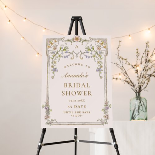 Ornate Vintage Frame Bohemian Bridal Shower Foam Board