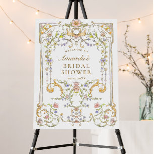Ornate Vintage Frame Bohemian Bridal Shower Foam Board