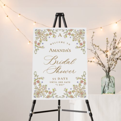 Ornate Vintage Frame Bohemian Bridal Shower Foam Board