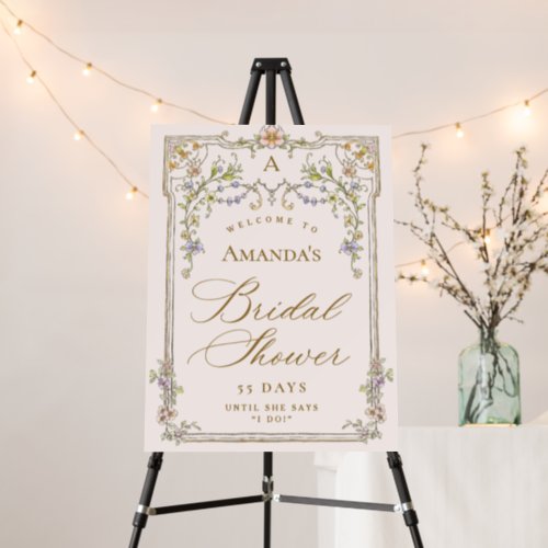 Ornate Vintage Frame Bohemian Bridal Shower Foam Board