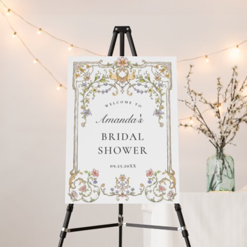Ornate Vintage Frame Bohemian Bridal Shower Foam Board