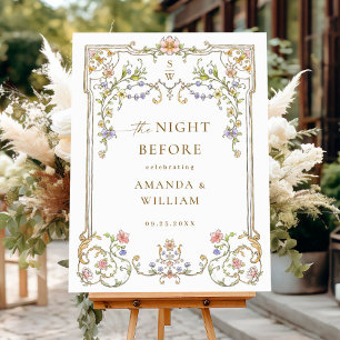 Ornate Vintage Frame Bohemian Rehearsal Dinner Foam Board