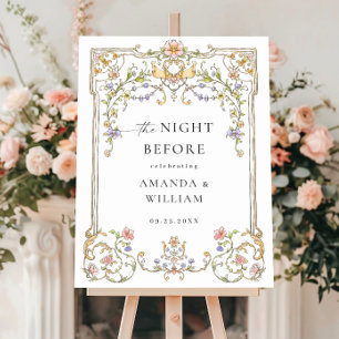 Ornate Vintage Frame Bohemian Rehearsal Dinner Foam Board