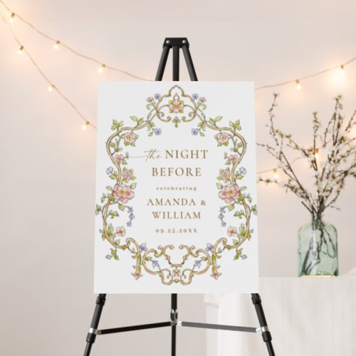 Ornate Vintage Frame Bohemian Rehearsal Dinner Foam Board