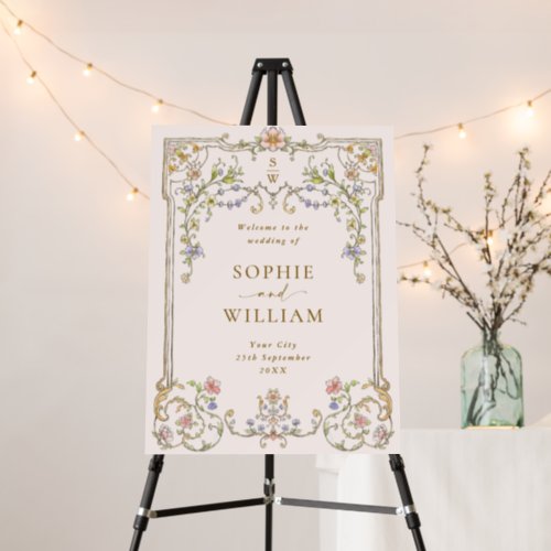 Ornate Vintage Frame Bohemian  WELCOME Wedding Foam Board