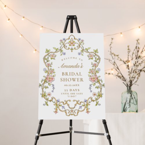 Ornate Vintage Frame Boho WELCOME Bridal Shower Foam Board