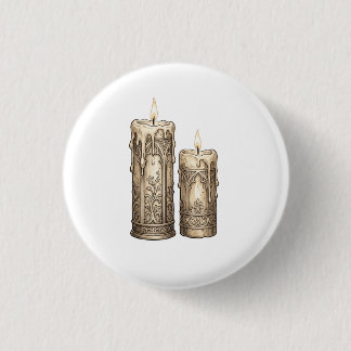 Ornate Vintage Gothic Candles Button