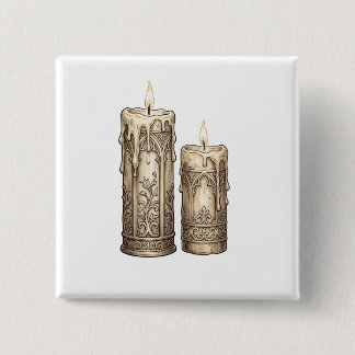 Ornate Vintage Gothic Candles Button