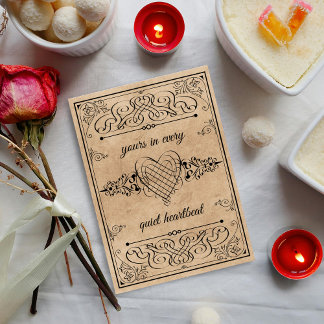 Ornate Vintage Heartbeat Holiday Card