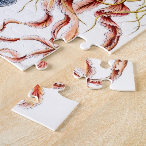 Ornate Vintage Jellyfish Jigsaw Puzzle Zazzle