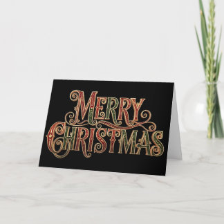 Ornate Vintage Merry Christmas Calligraphy  Card