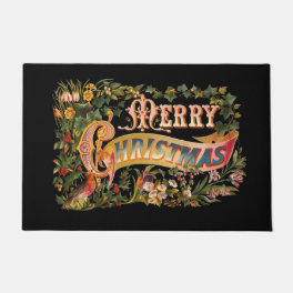 Ornate Vintage Merry Christmas Doormat