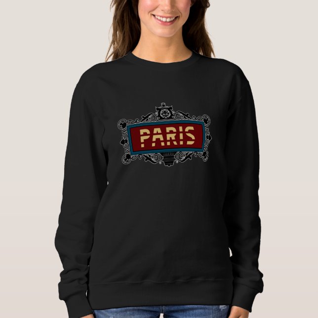 Ornate Vintage Metro Sign Paris France Sweatshirt (Front)
