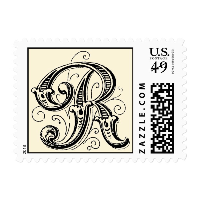 Ornate Vintage Monogram 'R'  Stamp