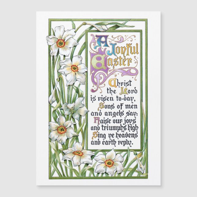 Ornate Vintage Religious Easter Verse & Narcissi  (Front)