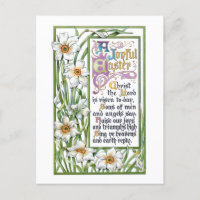 Ornate Vintage Religious Easter Verse & Narcissi