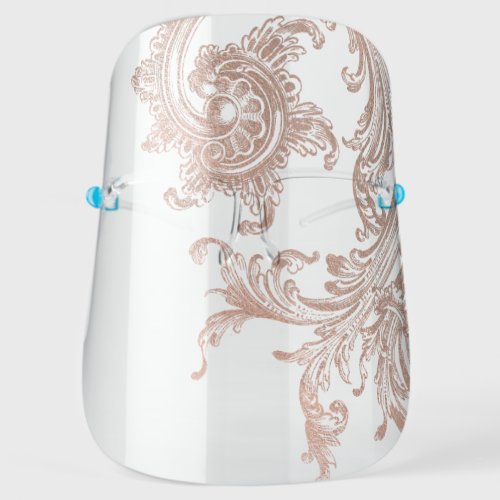 Ornate Vintage Scroll Pattern Personalized Name Face Shield