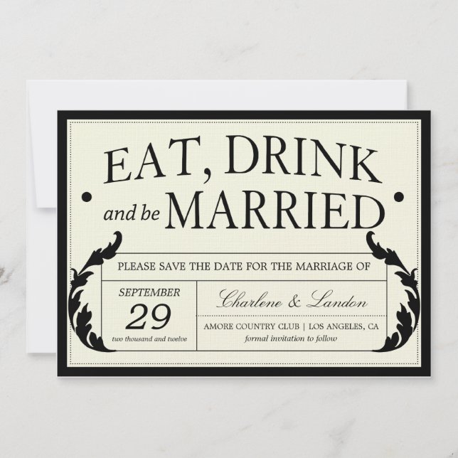 ORNATE VINTAGE WEDDING | SAVE THE DATE (Front)