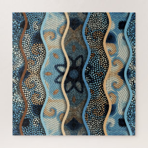Ornate Waves: Mosaic Tile Texture. Jigsaw Puzzle