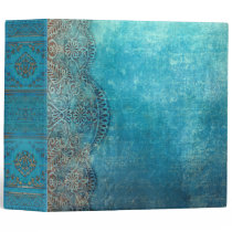 Ornate Weathered Blue Old Book 3 Ring Binder Ornate Weathered Blue Old Book 3 Ring Binder