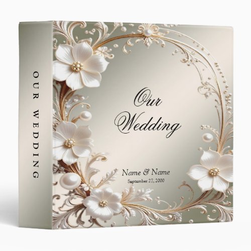 Ornate White Floral Frame Album Binder