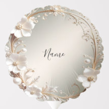 Ornate White Floral Frame Balloon