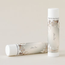 Ornate White Floral Frame Lip Balm