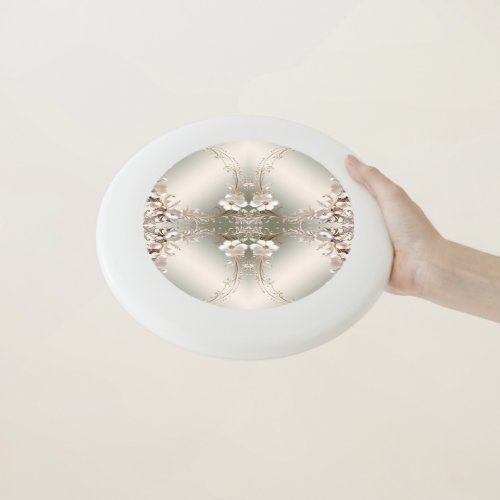 Ornate White Floral Frisbee