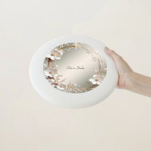 Ornate White Floral Frisbee