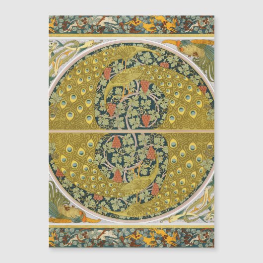 Ornate William Morris Style Peacock Grapevine Art (Front)