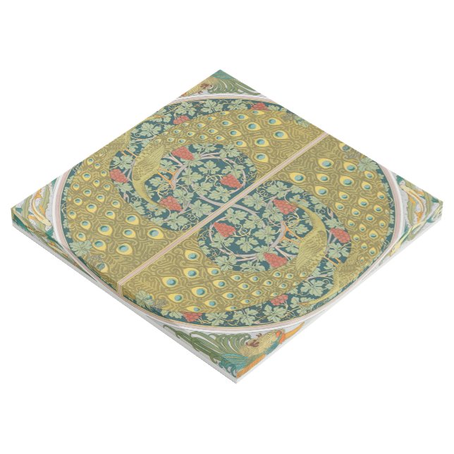 Ornate William Morris Style Peacock Grapevine Art (3/4)